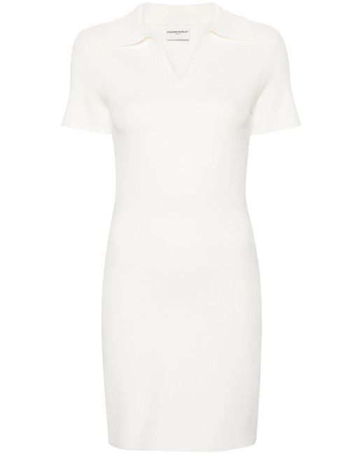 Claudie Pierlot Piqué Mini-jurk in het White