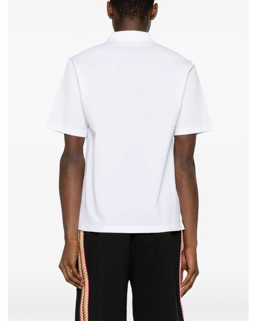 Lanvin White Short-Sleeve Cotton Polo Shirt for men