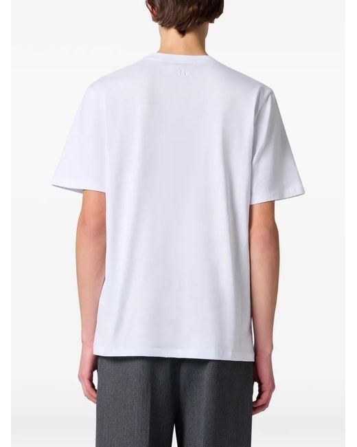 Camiseta Con Eslogan Estampado MSGM de hombre de color White