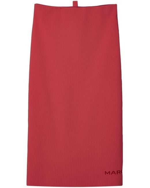 Marc Jacobs The Tube Logo Print Skirt In Red Lyst