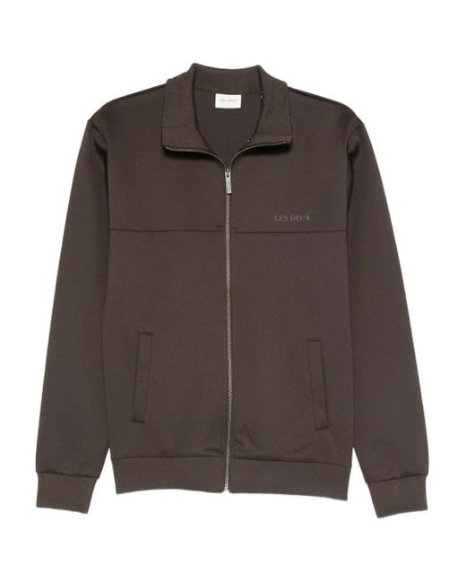 Les Deux Brown Zip-Front Panelled Jacket for men