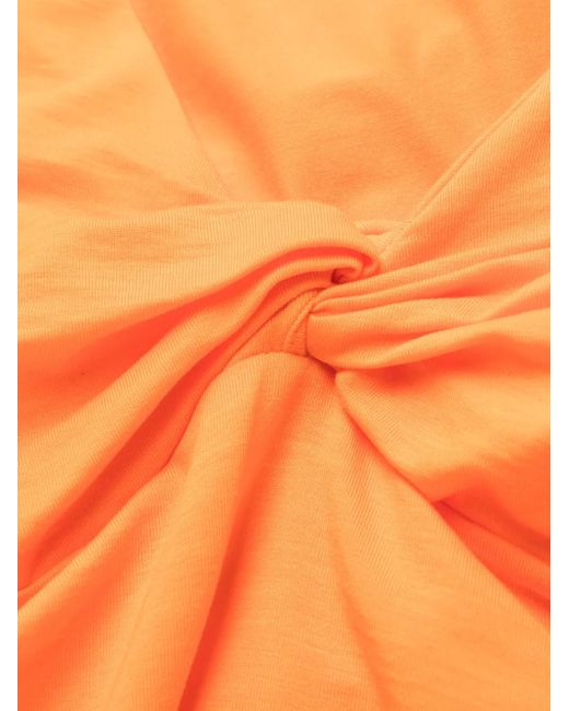 Ganni Orange Robe À Col V