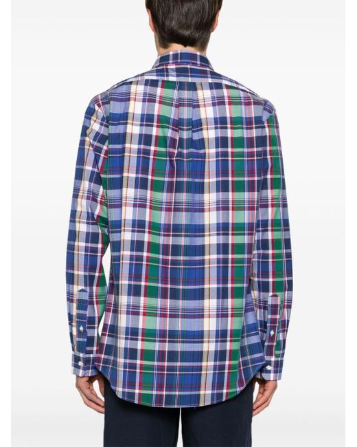 Polo Ralph Lauren Blue Check-pattern Long-sleeve Shirt for men