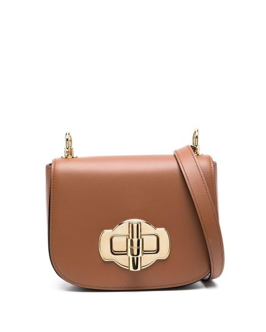 Prada Brown Leather Logo-detail Crossbody Bag
