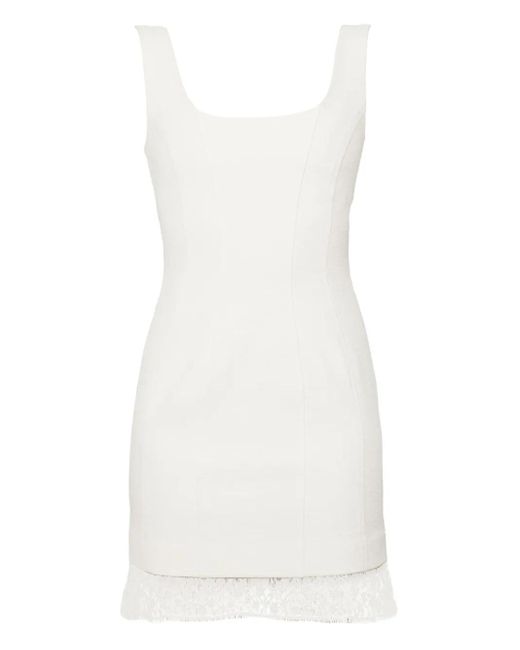 RAQUETTE White Lace-Trimmed Tweed Dress