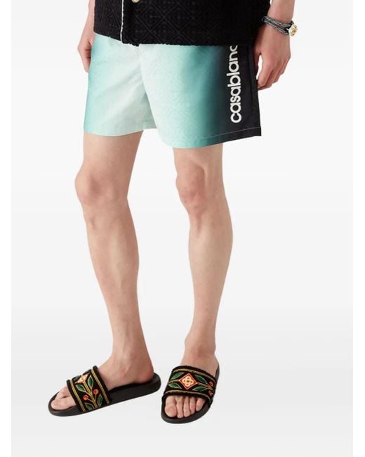 Casablanca Green Ombré Monogram Swim Shorts for men