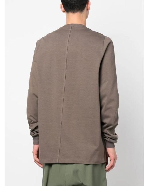 Rick Owens Brown Long-Sleeve Cotton T-Shirt for men