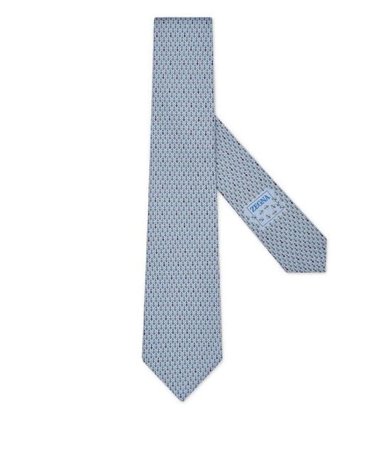 Cravate En Soie À Imprimé Abeilles Zegna pour homme en coloris Blue