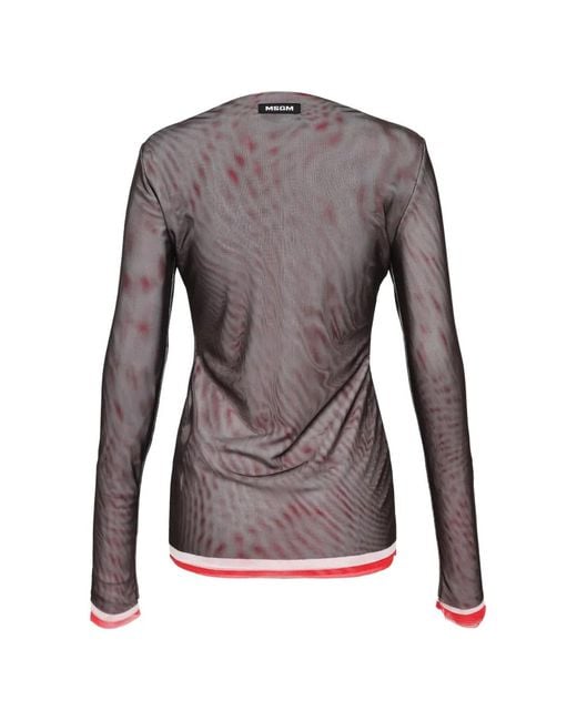 MSGM Gray Mesh Top