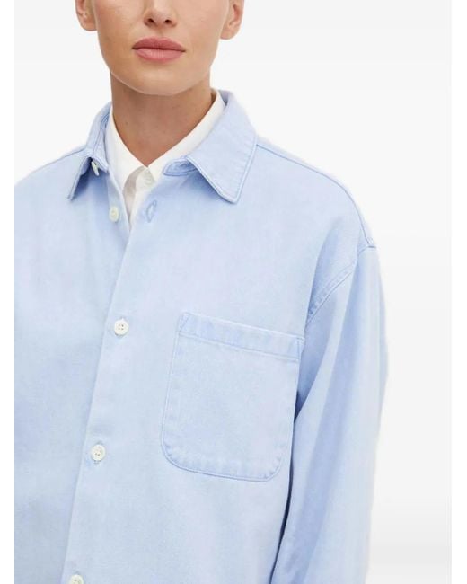 Chemise En Coton À Poche Poitrine A.P.C. en coloris Blue