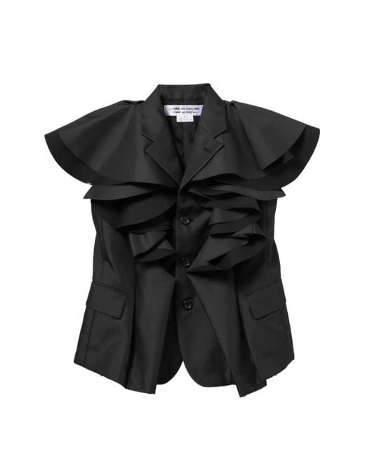 Comme des Garçons Black Ruffled Coat