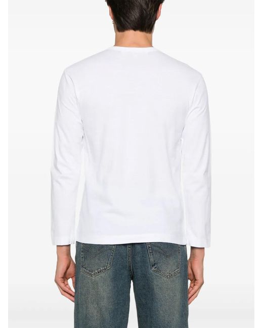 COMME DES GARÇONS PLAY White Logo-Print T-Shirt