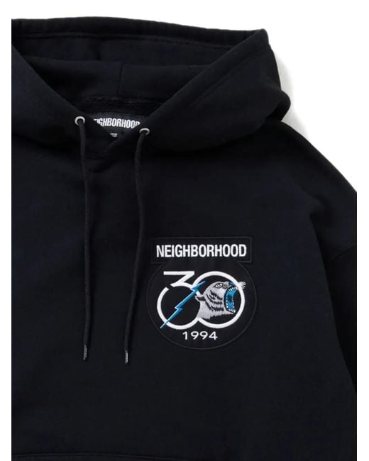 Neighborhood Black Embroidered-patch Hoodie for men