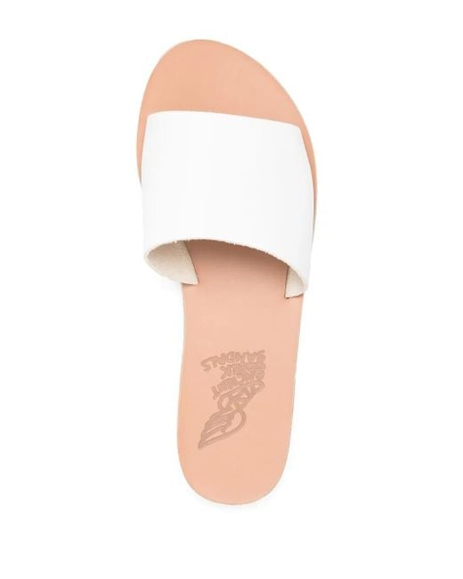 Ancient Greek Sandals White Open-Toe Slide Sandals