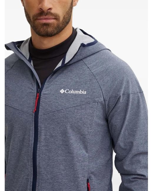 Columbia Blue Heather Canyon Hooded Performance Jacket for men