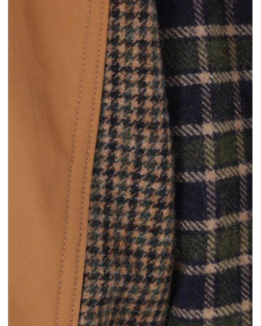 Junya Watanabe Brown Plaid Panel Canvas Jacket for men