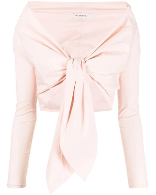 Philosophy Di Lorenzo Serafini Pink Wraparound-Style Crop Top