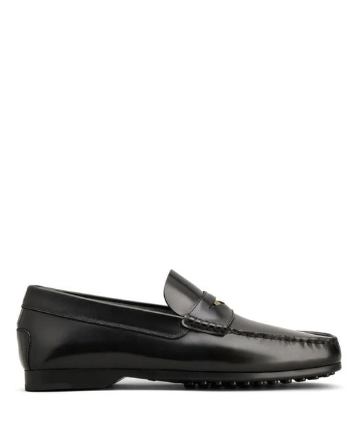 Tod's Black Gommino Leather Loafers for men