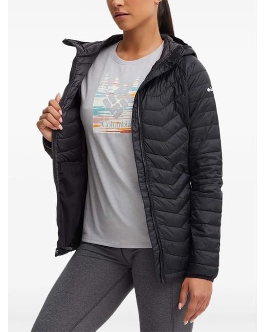 Columbia シェブロンキルティング フーデッドジャケット Black