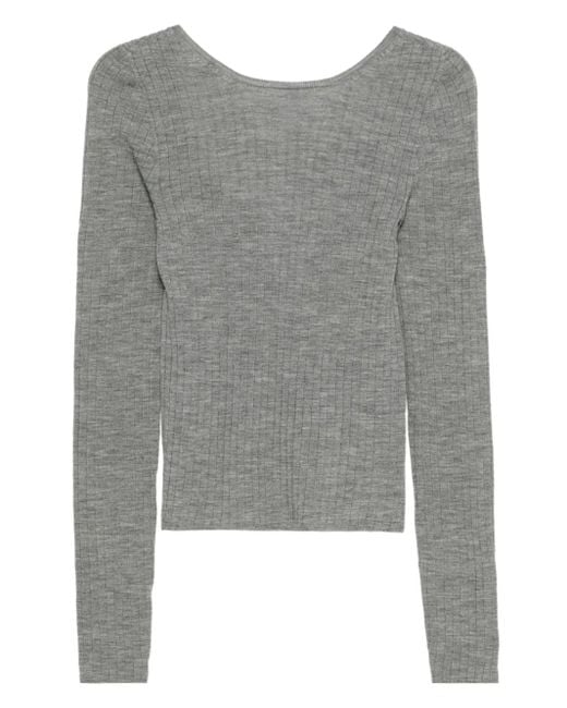 Tela Gray Scoop-Back Sweater