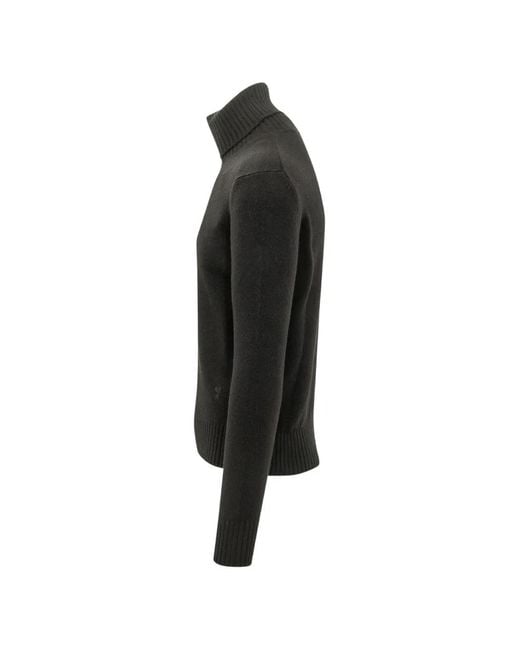 AMI Black Turtleneck Sweater for men
