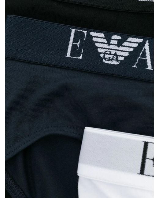 Emporio Armani White Logo-Band Set Of Three Briefs for men