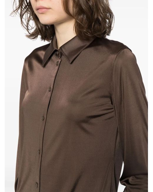 Helmut Lang Brown Button-Up Shirt