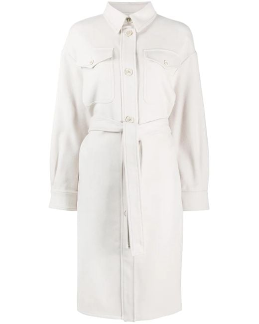 Brunello Cucinelli Multicolor Belted Denim Coat