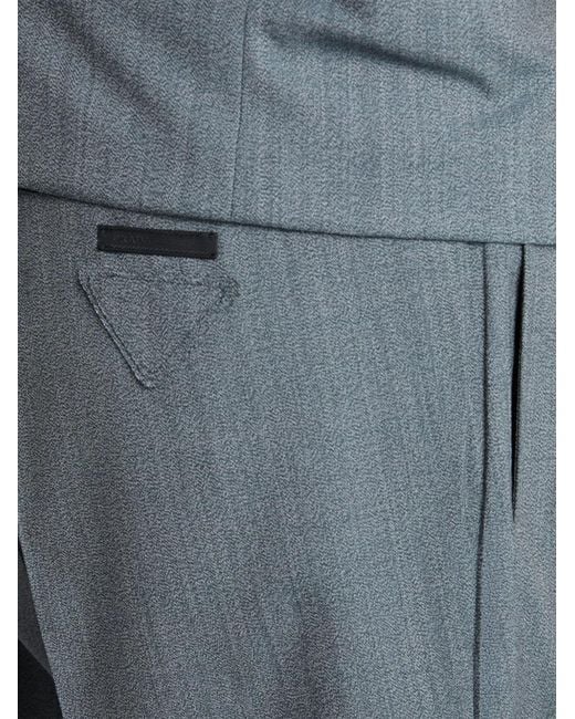 Prada Gray Wool Pants for men