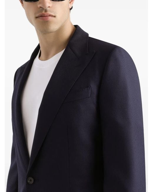Dolce & Gabbana Blue Two-Button Wool Blazer for men