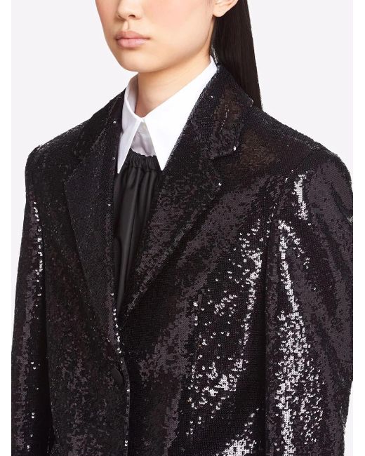 Prada Black Sequin-Embellished Blazer