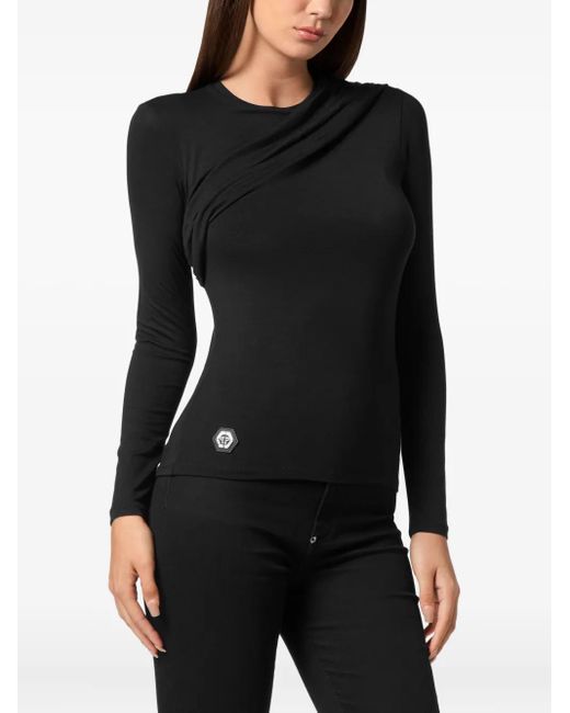 Philipp Plein Black Draped Jumper