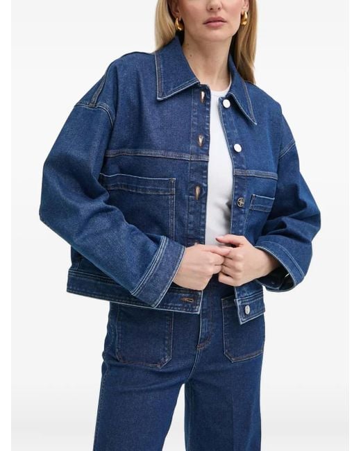 Giacca Denim Con Tasche Applicate di IVY & OAK in Blue