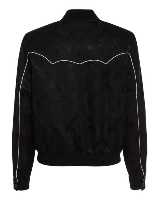 Saint Laurent Black Paisley-Print Bomber Jacket for men
