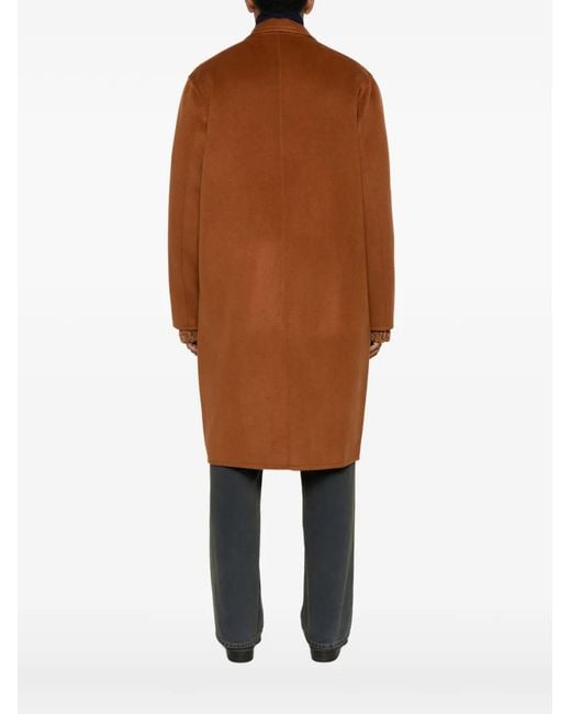 Etudes Studio Brown Button-Up Wool Coat