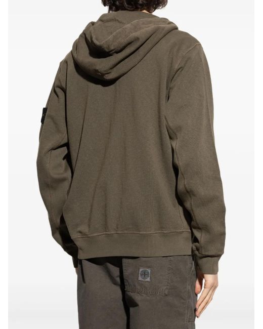 Stone Island Green Compass-Motif Cardigan for men