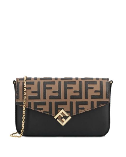 Fendi モノグラム チェーンウォレット Black