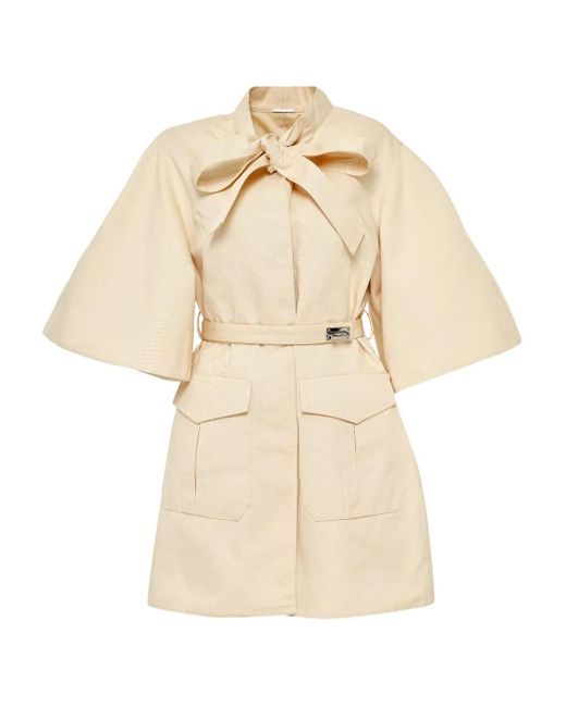 Alexis Natural Corya Bow Belt Mini Day Dress