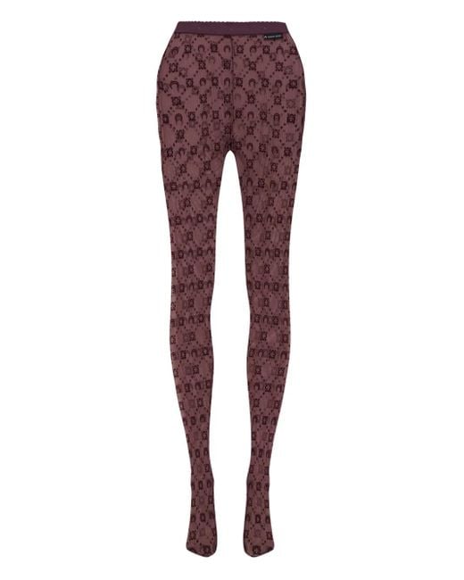 MARINE SERRE Purple Moonogram Tights
