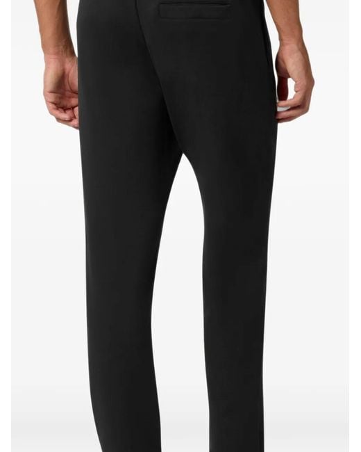 Paul & Shark Black Fleece-Cotton Track Pants for men