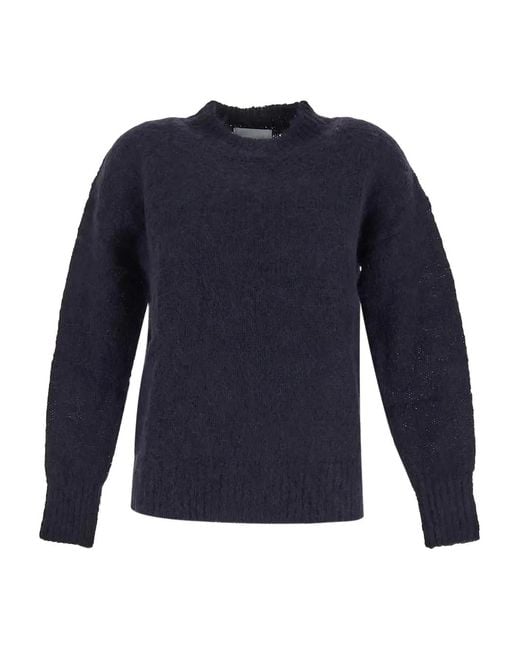 Isabel Marant Blue Crew-Neck Textured Sweater