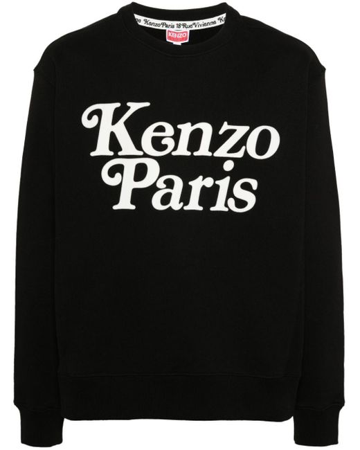 KENZO Black Verdy Sweatshirt With Flocked Logo for men