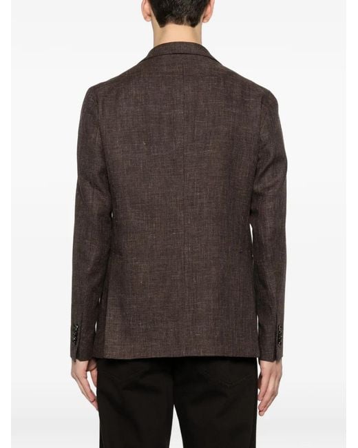Tagliatore Brown Single-Breasted Blazer for men