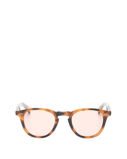 Garrett Leight Natural Hampton X Round-Frame Sunglasses