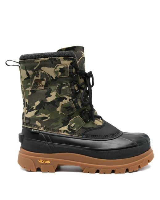 Sorel Black Caribou Camouflage Lace-Up Boots for men