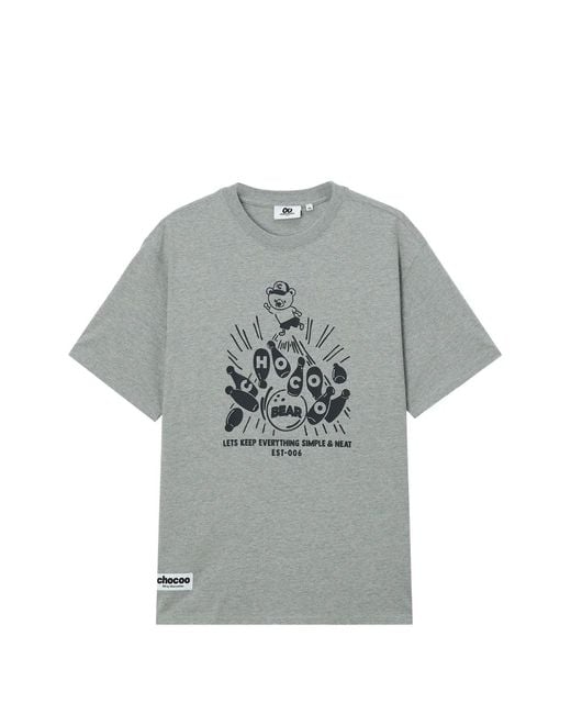 Chocoolate Gray Graphic-Print T-Shirt for men