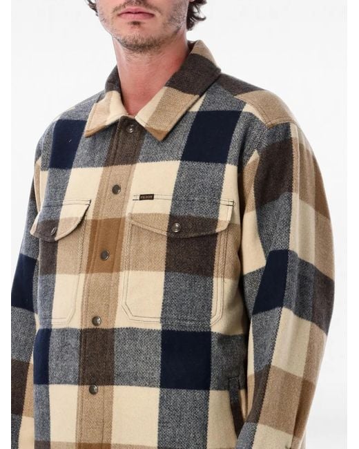 Filson Natural Check-Pattern Button-Down Jacket for men
