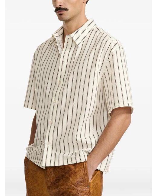 Louis-Gabriel Nouchi White Pinstripe Short-Sleeved Shirt for men