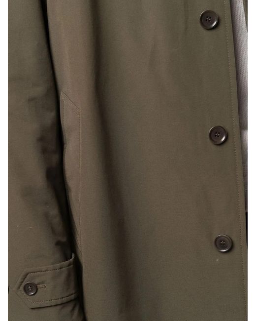 Aspesi Green Single-Breasted Tailored Coat for men