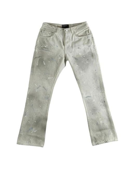 Enfants Riches Deprimes Gray Paint-Splatter Straight-Leg Jeans